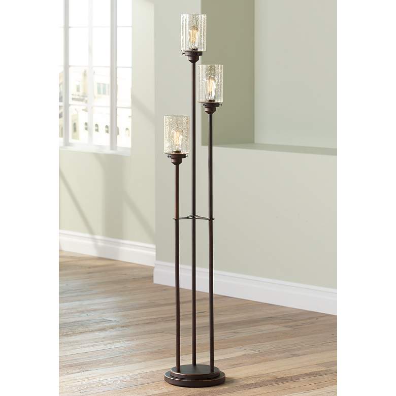 Libby Bronze Seeded Glass LED 3-Light Tree Floor Lamp