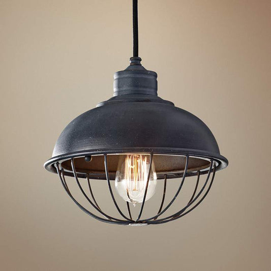 Feiss Urban Renewal 10" Wide Iron Cage Mini Pendant Light