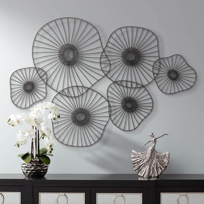 Sparks and Disks 39 1/4" Wide Industrial Metal Wall Art