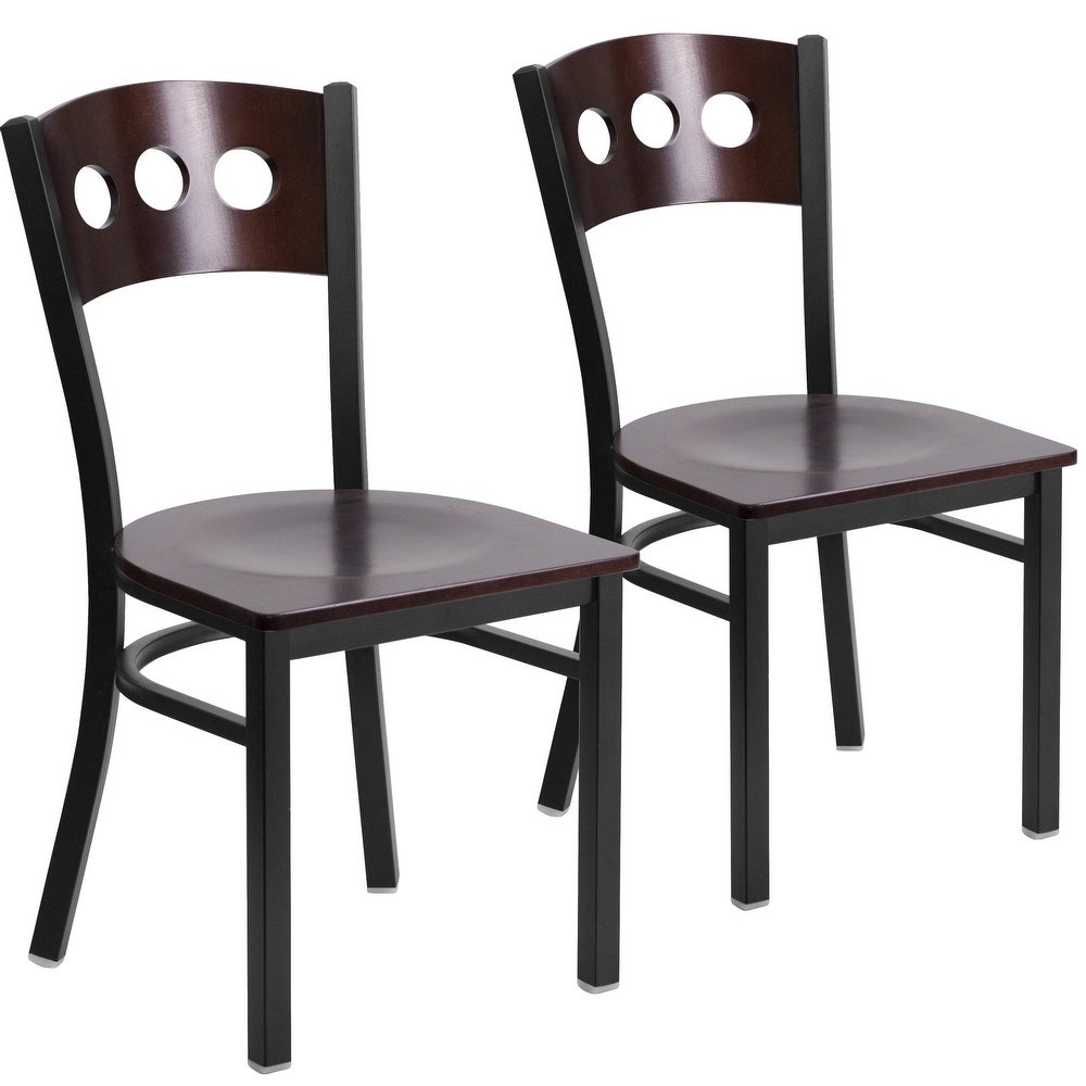 2 Pk. Decorative 3 Circle Back Metal Restaurant Chair