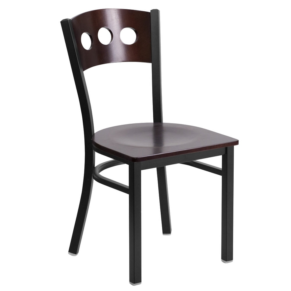 2 Pk. Decorative 3 Circle Back Metal Restaurant Chair
