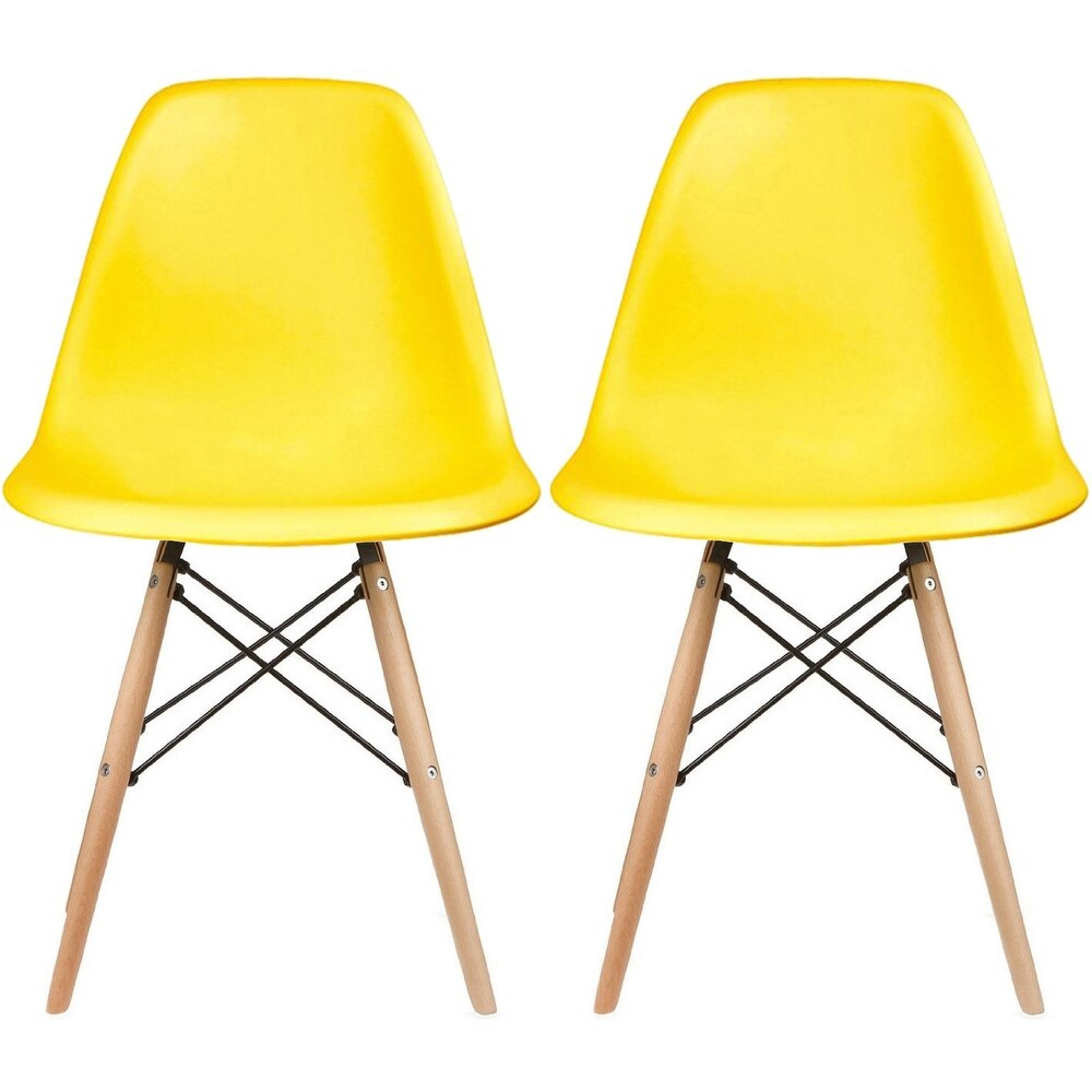 Molded Shell Plastic Eiffel Designer Side Chairs (Set of 2)