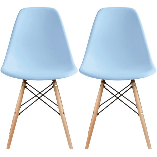 Molded Shell Plastic Eiffel Designer Side Chairs (Set of 2)