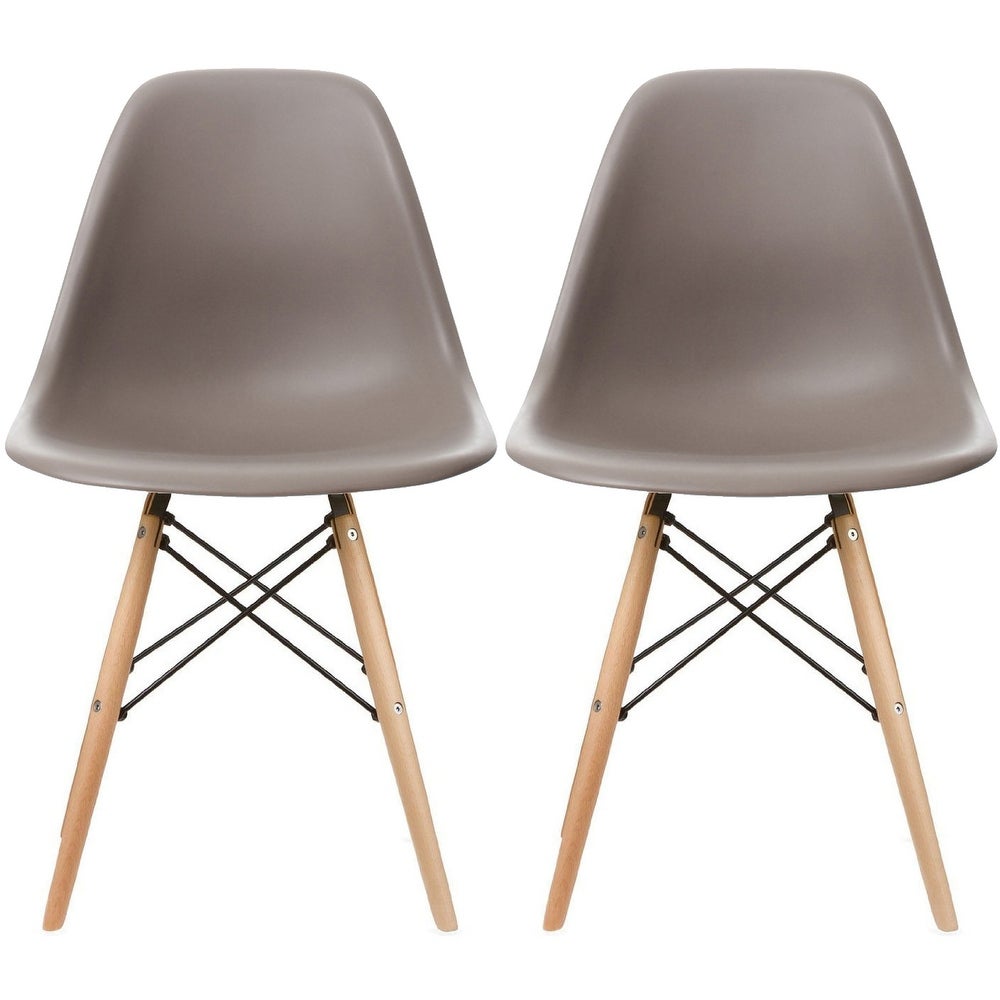 Molded Shell Plastic Eiffel Designer Side Chairs (Set of 2)