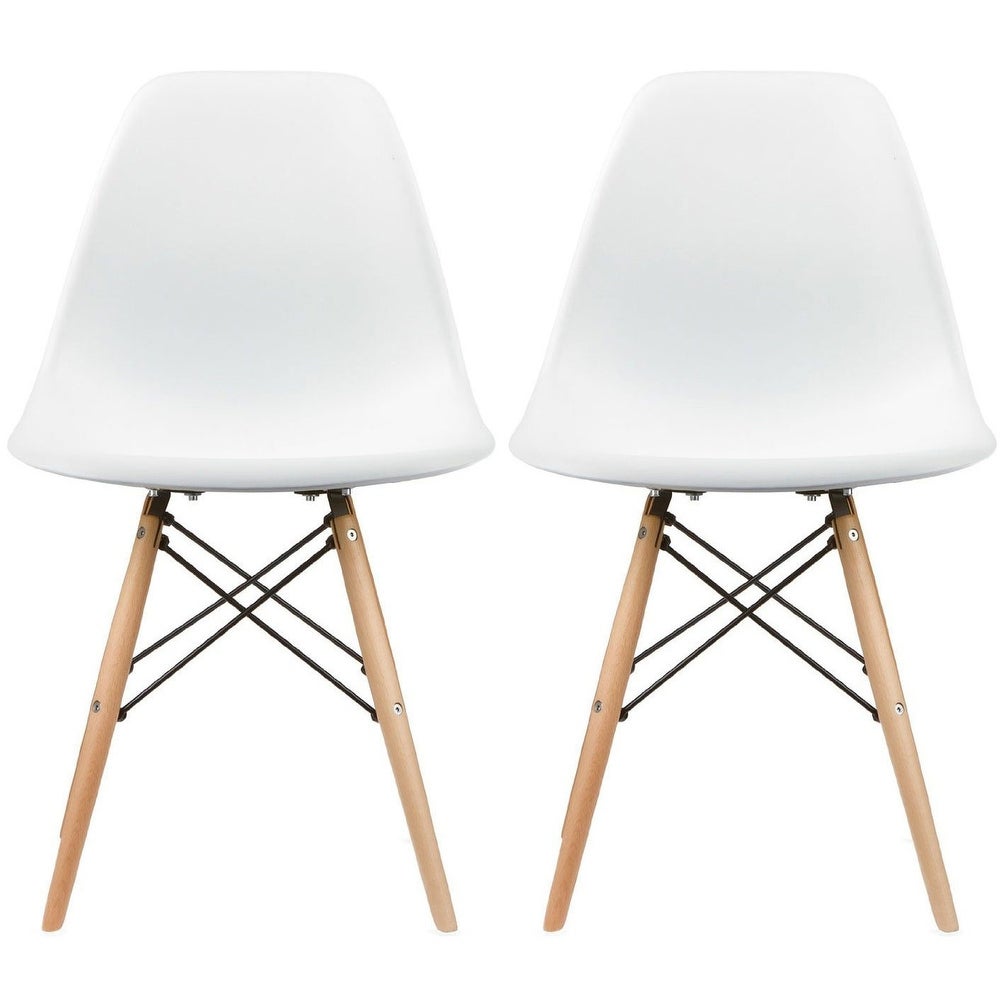 Molded Shell Plastic Eiffel Designer Side Chairs (Set of 2)