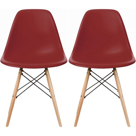 Molded Shell Plastic Eiffel Designer Side Chairs (Set of 2)