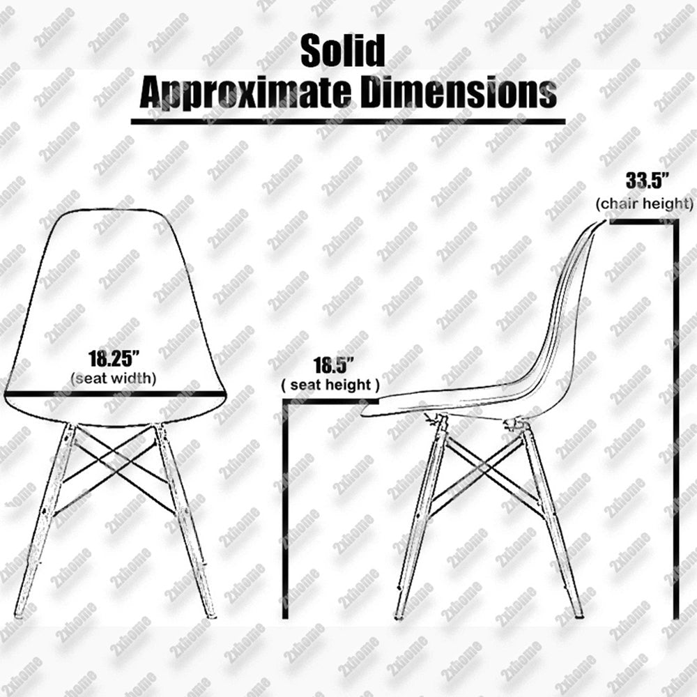 Set of 2, Green Plastic Eiffel chairs Solid Wood Legs Dining