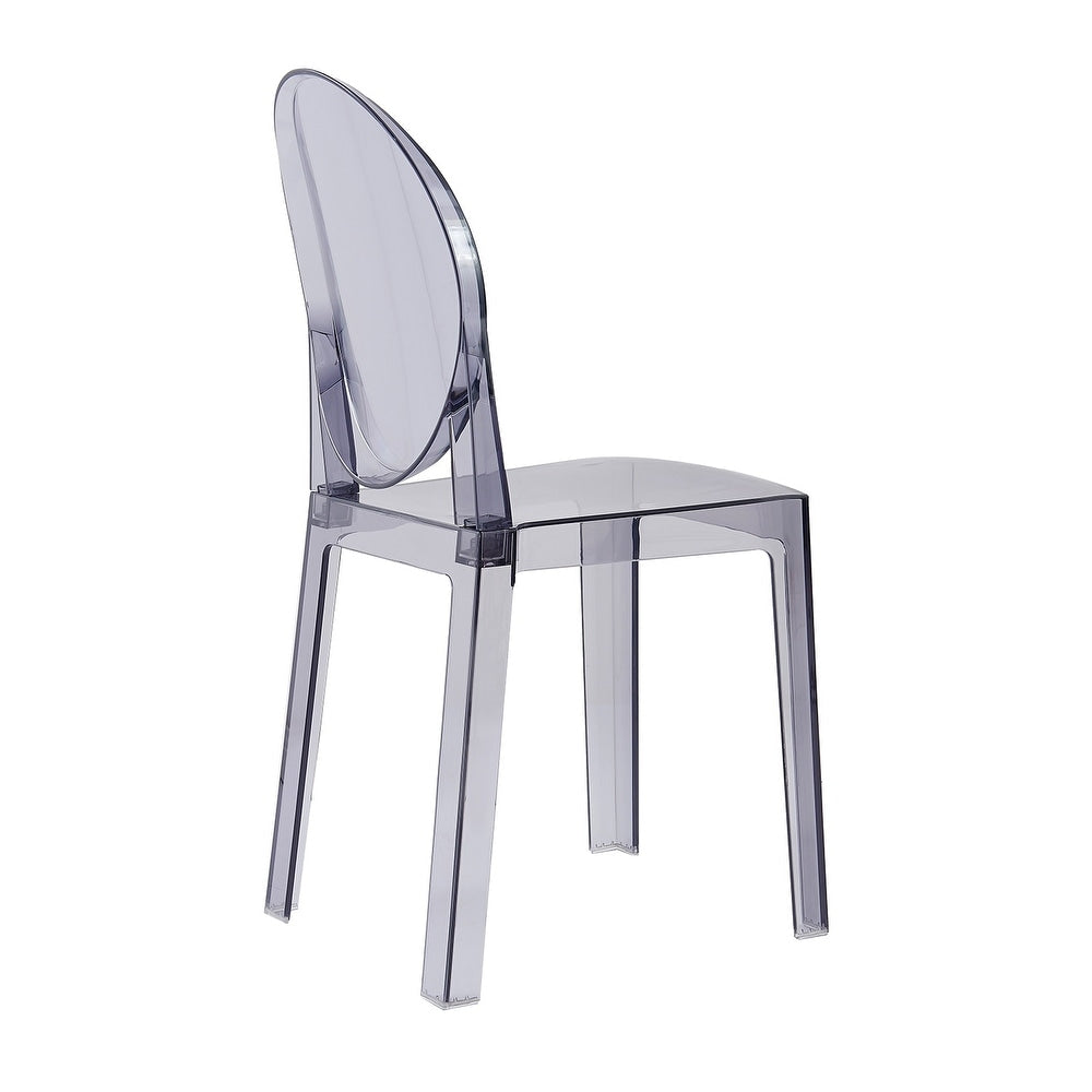 Smoke Large Size Modern Ghost Side Transparent Victoria Dining Room Accent Seat Lounge Armless Chair