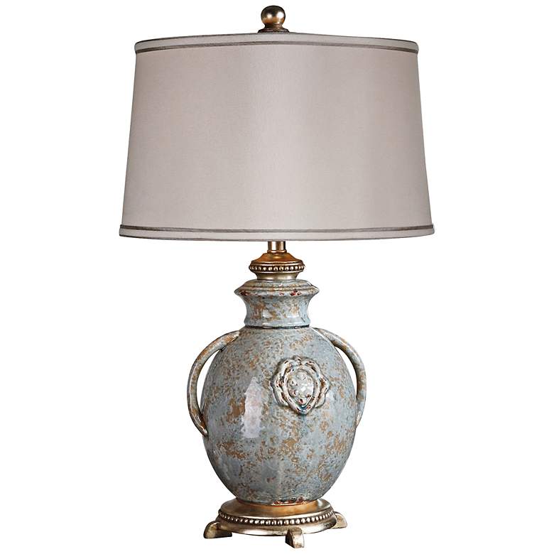 Cancello Distressed Blue Glaze Table Lamp