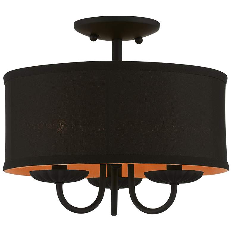 3 Light Black Semi-Flush Mount