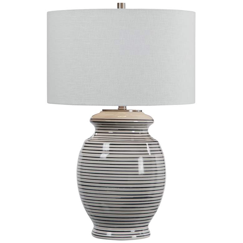 Marisa Blue and White Stripe Table Lamp
