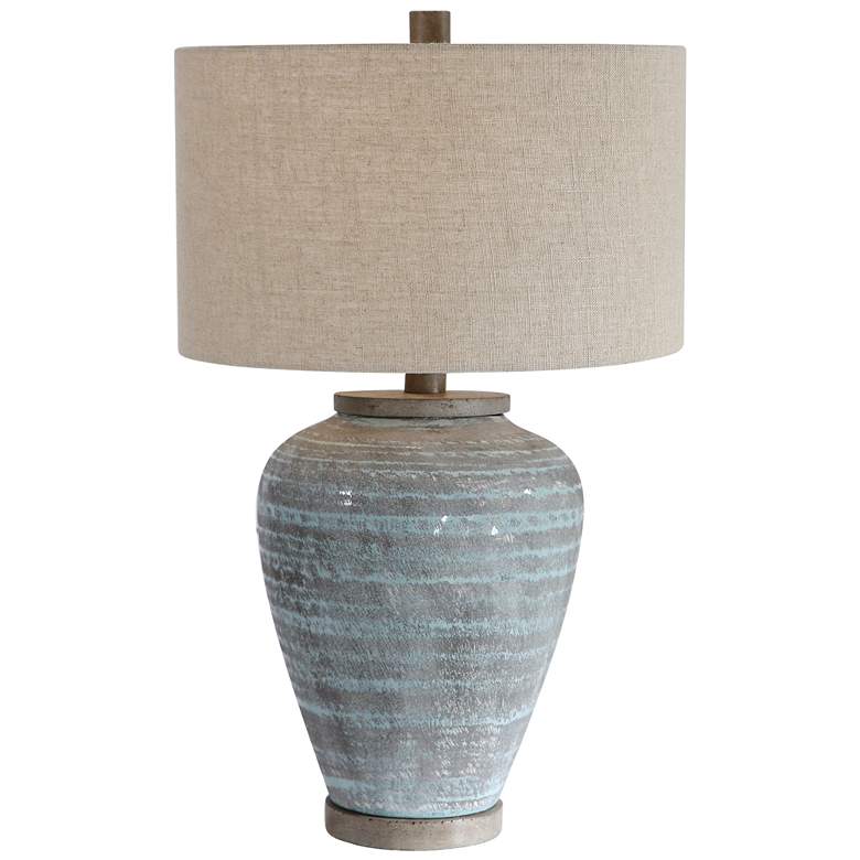 Pelia Blue and Gray Ceramic Table Lamp
