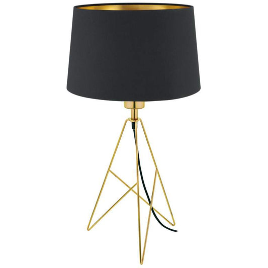 Camporale - 1-Light Table Lamp - Gold Finish - Black and White Shade