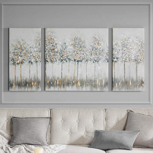 Blue Midst Forest 3-Piece Canvas Wall Art Set