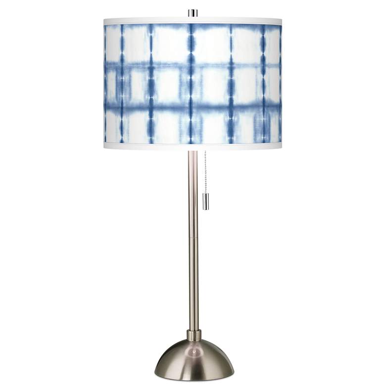 Blue Mist Giclee Brushed Nickel Table Lamp