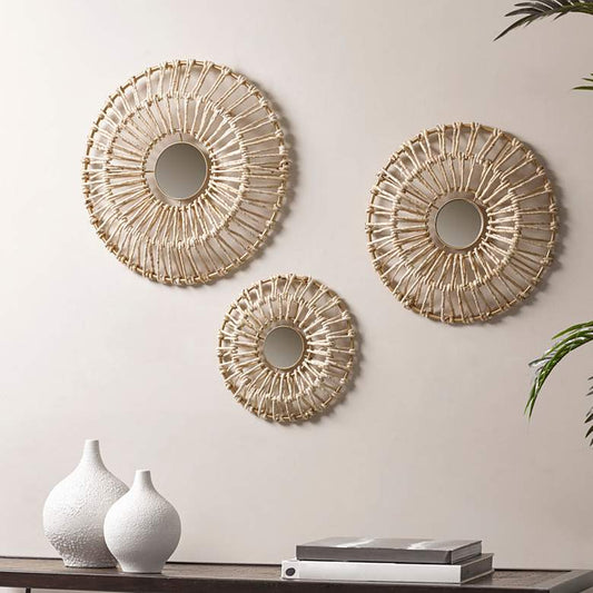 Neutral Ella Corn Leaves 3-Piece Metal Wall Art Set