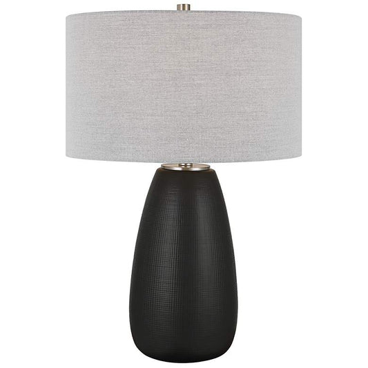 Twilight Satin Black Ceramic Table Lamp
