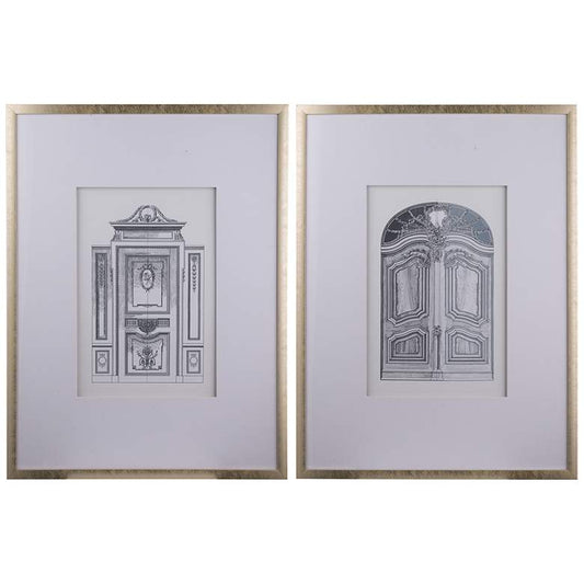 Architectural Door 31 1/2" High 2-Piece Framed Wall Art Set