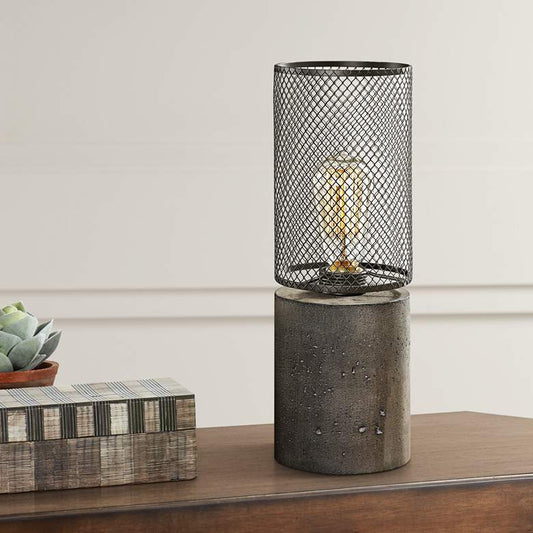 Uttermost Ledro Charcoal Concrete Accent Buffet Table Lamp