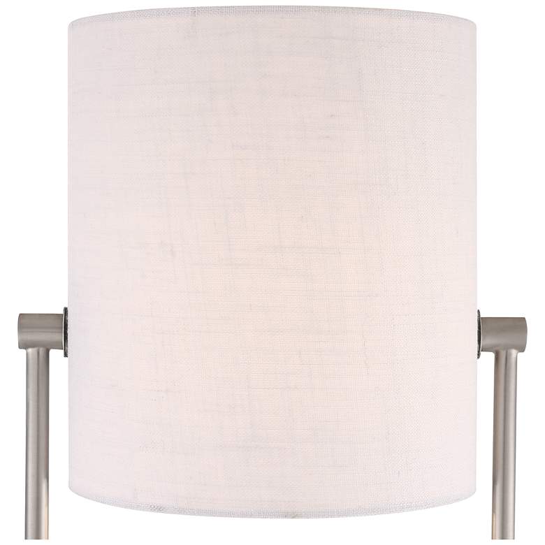 Tina Brushed Nickel Finish and White Shade Modern Accent Table Lamp