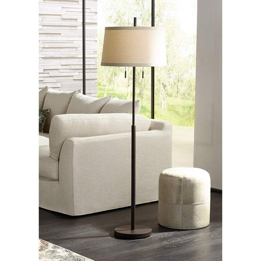 Possini Euro Nayla Bronze Steel Floor Lamp