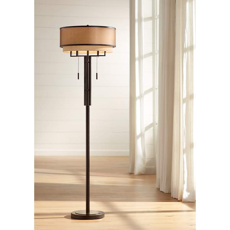 Franklin Iron Works Alamo Double Shade Floor Lamp