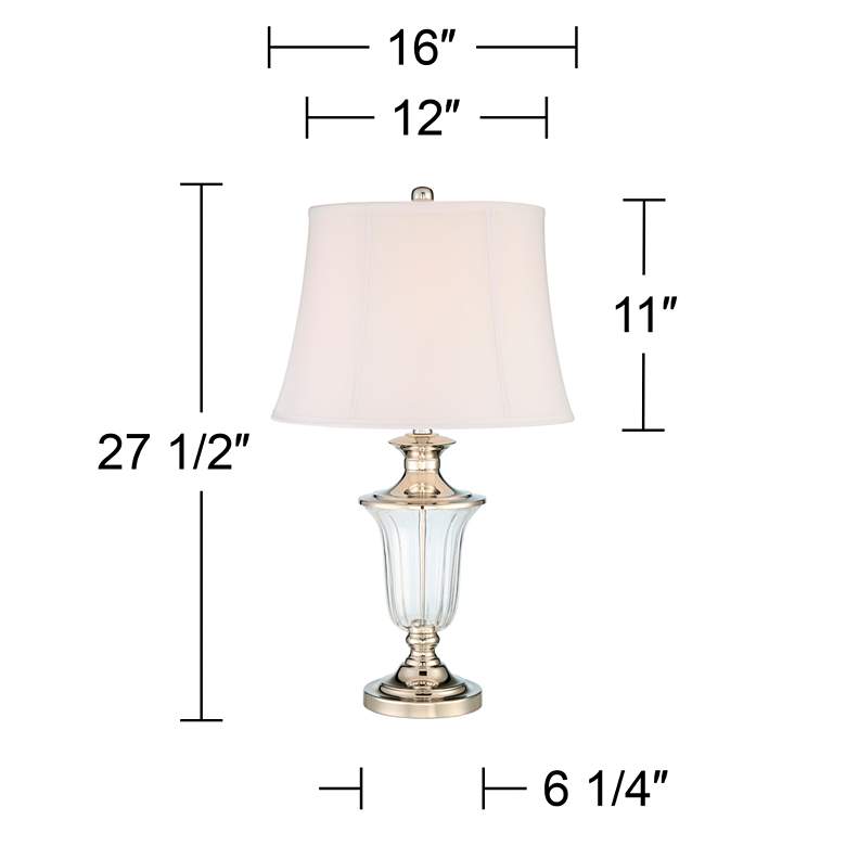 Courtney Polished Nickel and Crystal Traditional Table Lamp