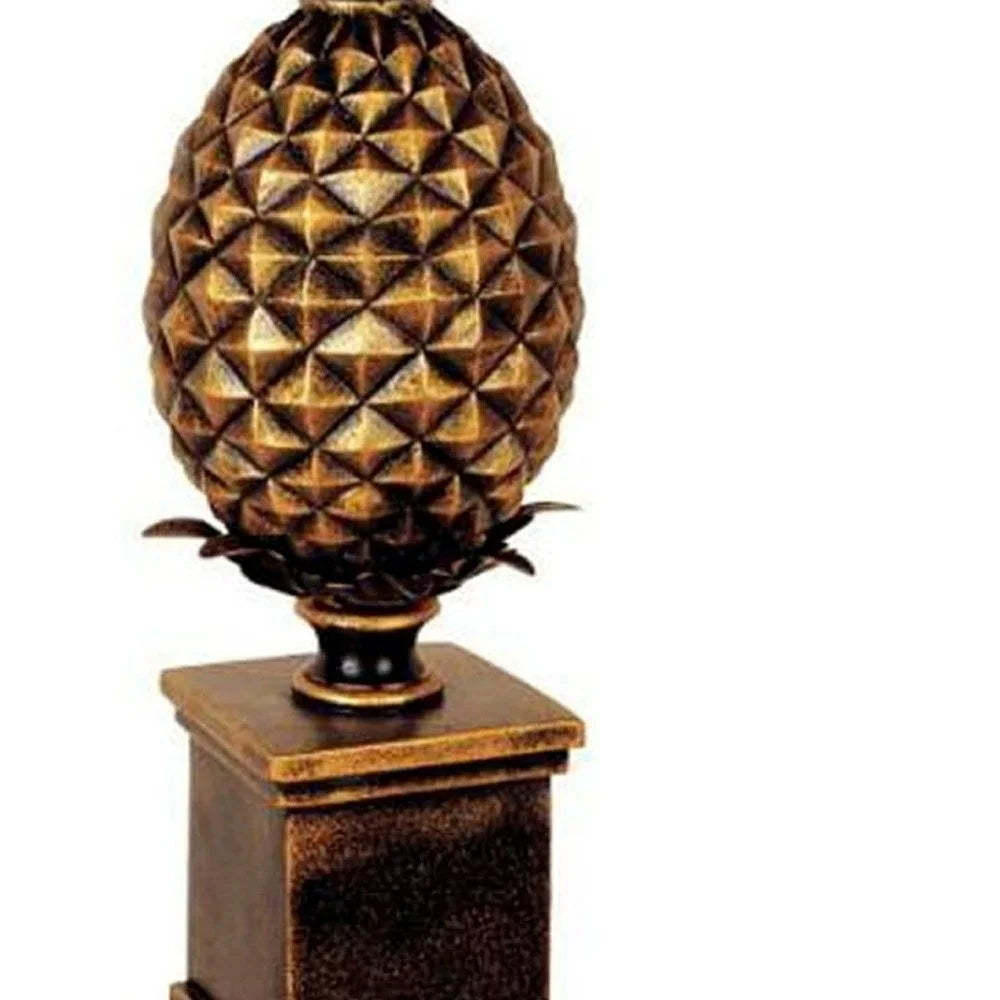 32" Gold Metal Pineapple Table Lamp With Gold Classic Empire Shade - 18 x 18 x 32