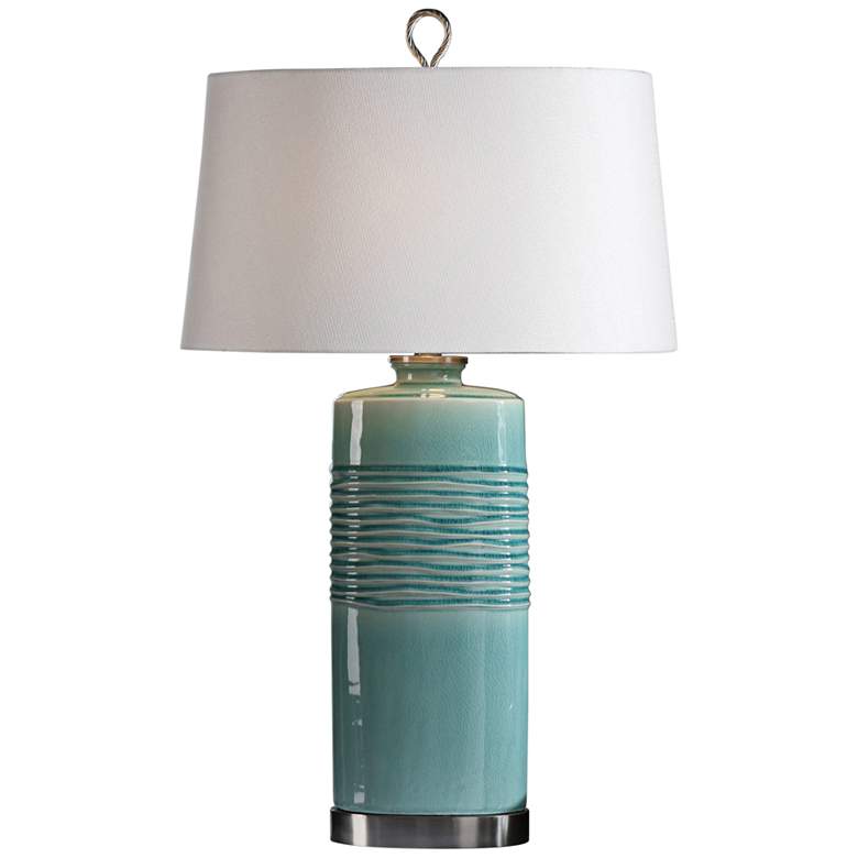 Rila Distressed Teal Ceramic Table Lamp