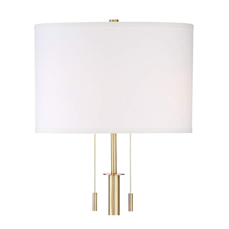 Possini Euro Encino Antique Brass Modern Tripod Floor Lamp