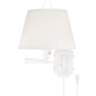 Fredericks Brass with Ivory Pleated Shade Plug-In Wall Lamp