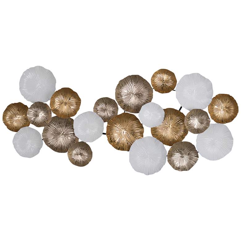 Ryder Gold and White 39 1/2" Wide Metal Wall Art