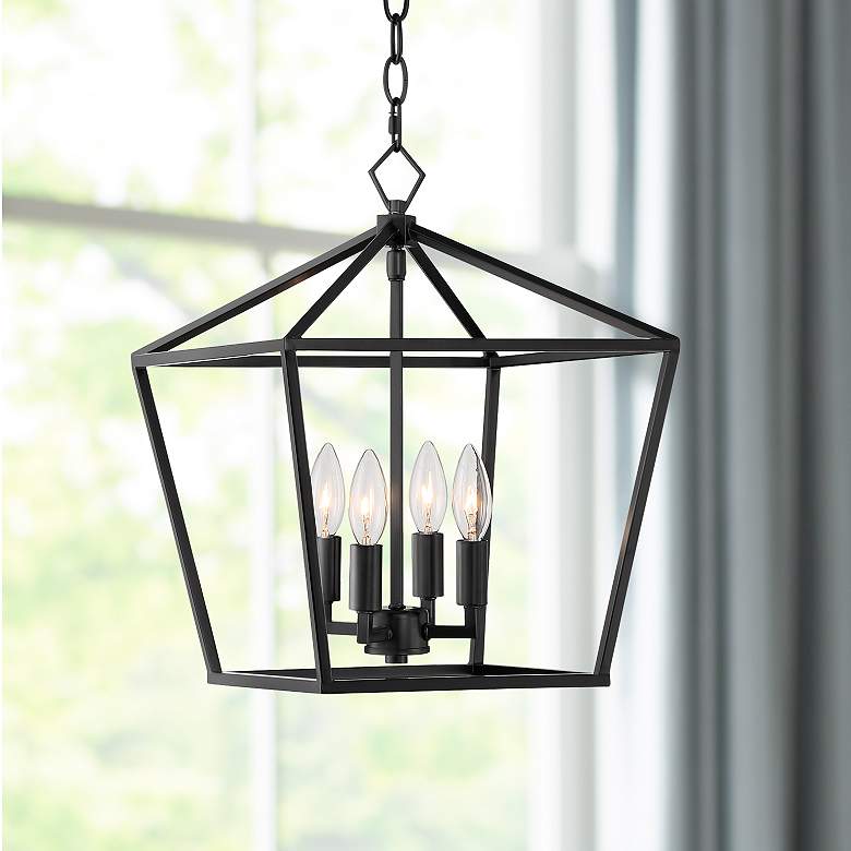 Queluz 13" Wide Brushed 4-Light Entry Pendant Light