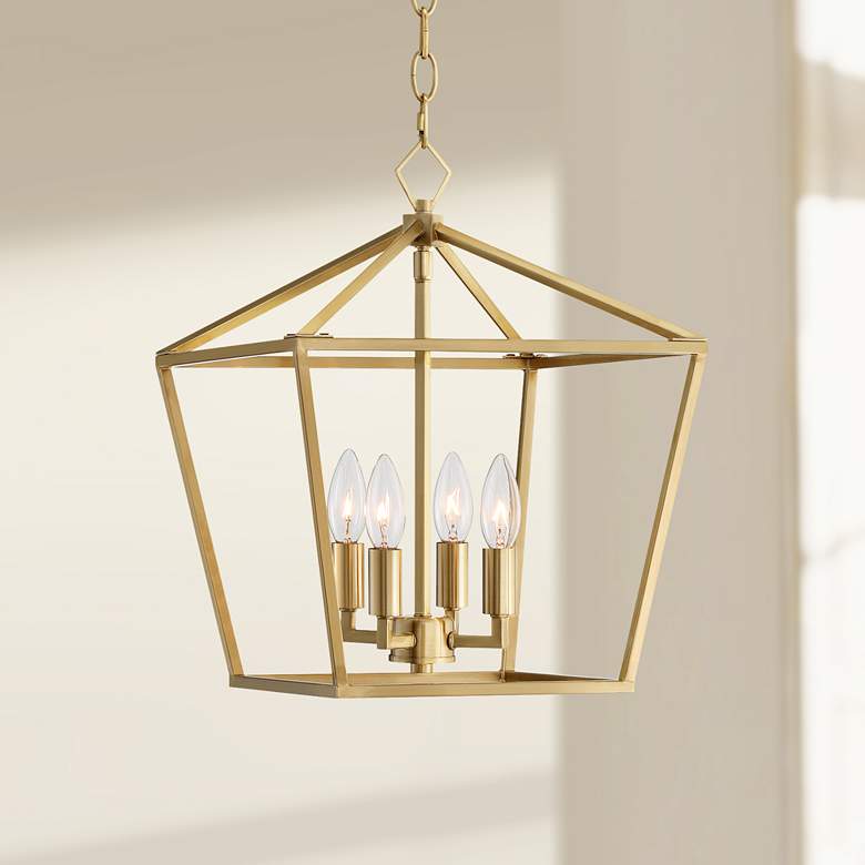 Queluz 13" Wide Brushed 4-Light Entry Pendant Light