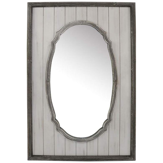 Hubbard Distressed Brown Gray Panel 24" x 36" Wall Mirror