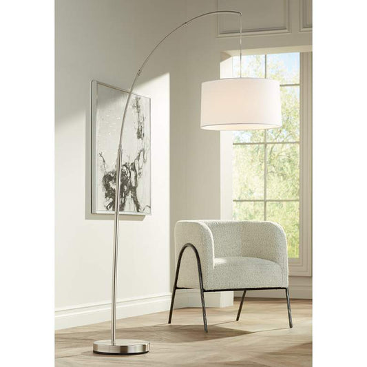 Cora Brushed Nickel Arc Floor Lamp