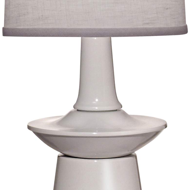 Carson Converse Gloss White Table Lamp w/ Gray Shade