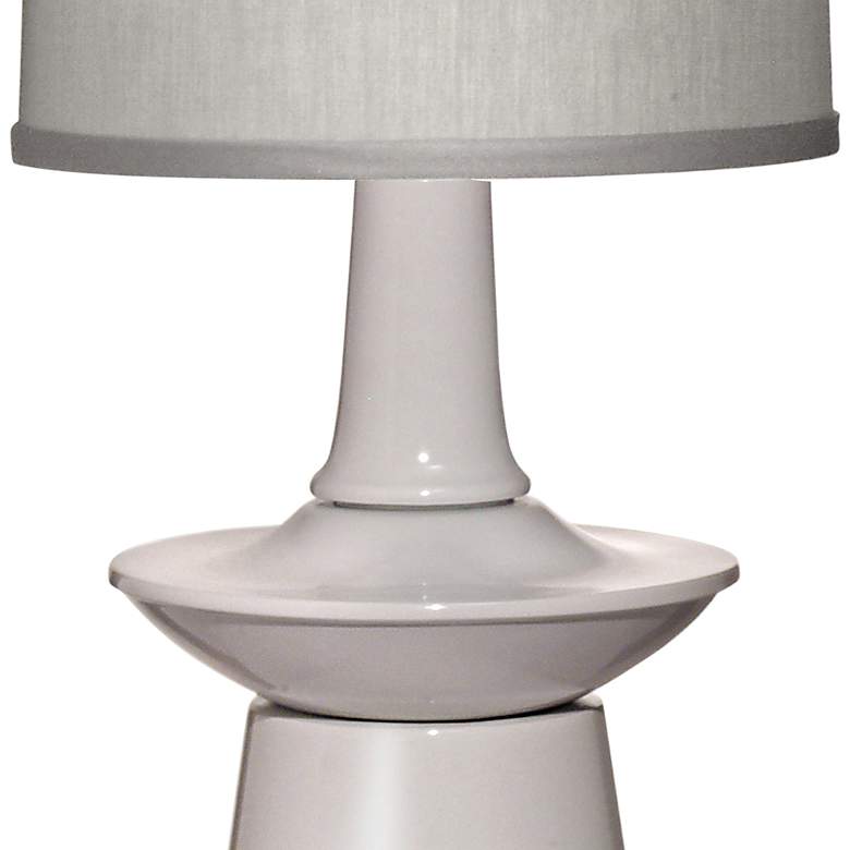 Carson Converse Gloss White Table Lamp w/ Gray Shade