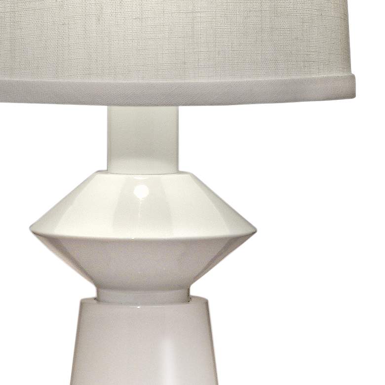 Carson Converse Gloss White Table Lamp w/ Gray Shade