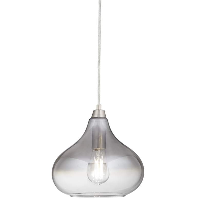 Possini Euro Eun 9 1/2" Wide Brushed Nickel LED Mini Pendant