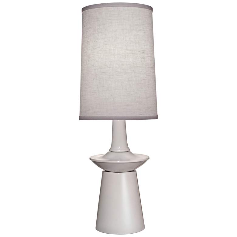 Carson Converse Gloss White Table Lamp w/ Gray Shade