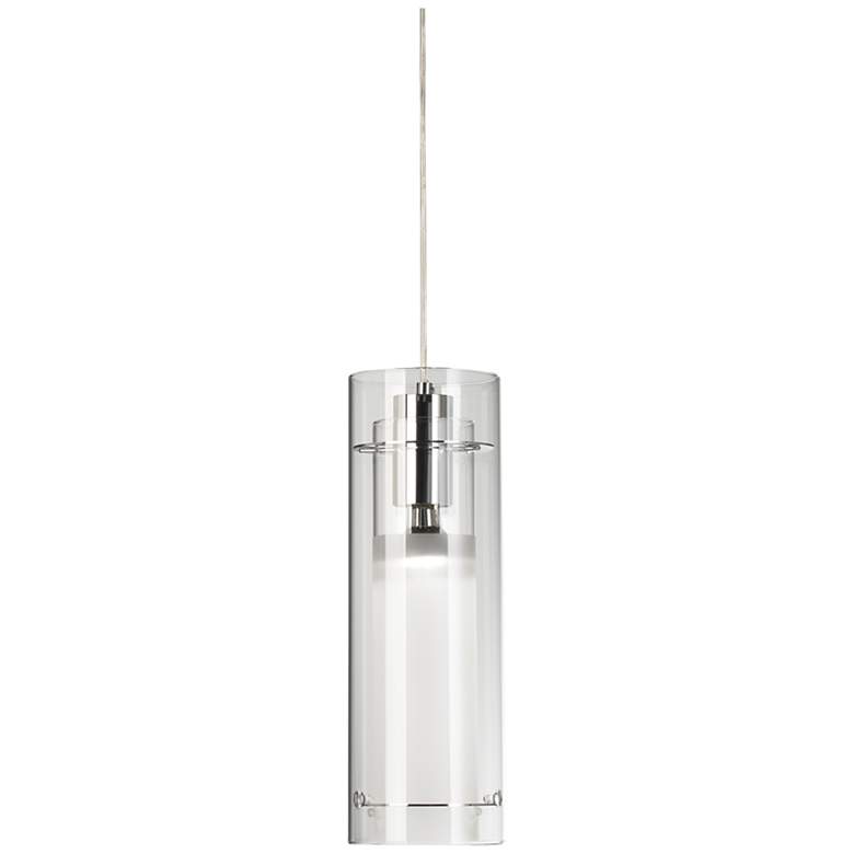 ET2 5 1/2" Wide Clear Cylinder and Frosted Glass Modern Pendant Light