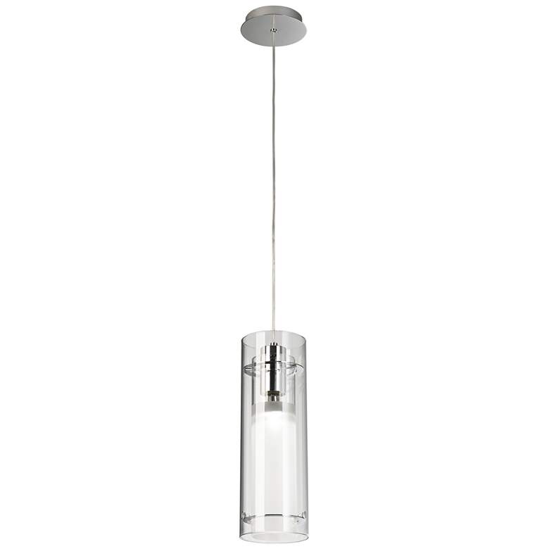 ET2 5 1/2" Wide Clear Cylinder and Frosted Glass Modern Pendant Light