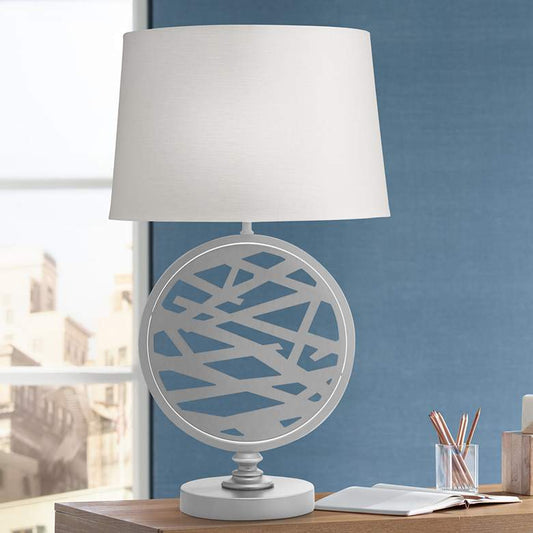 Holt Silver Powder Coat Zinc Table Lamp