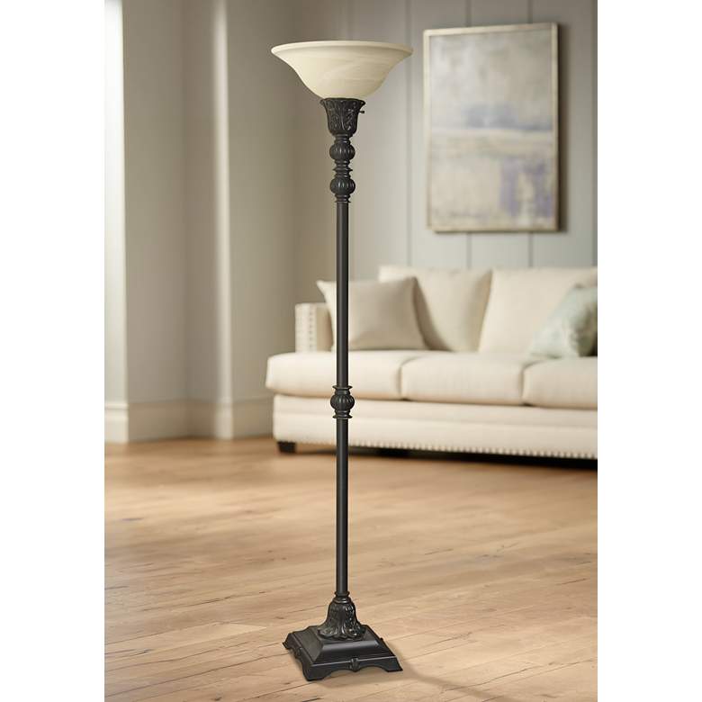 Madison Bronze Torchiere Floor Lamp