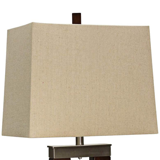 Burlingham Dark Oak Wood and Metal Table Lamp