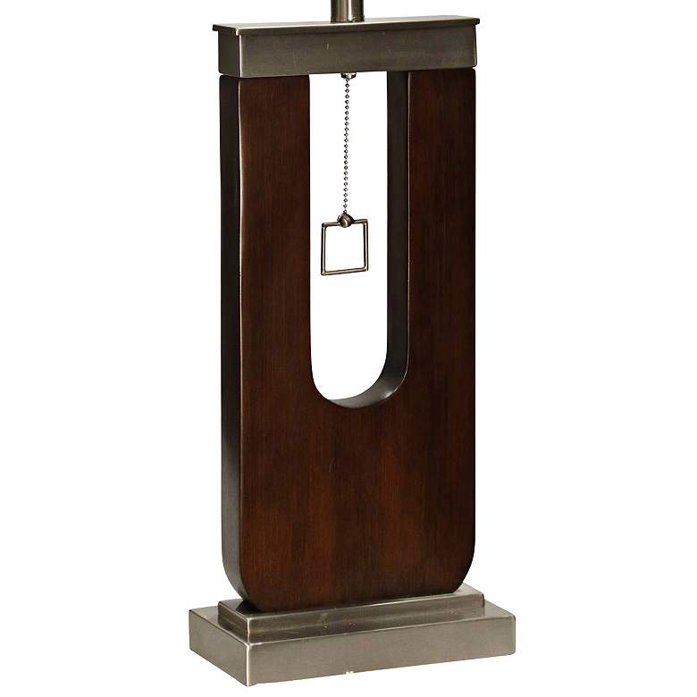 Burlingham Dark Oak Wood and Metal Table Lamp