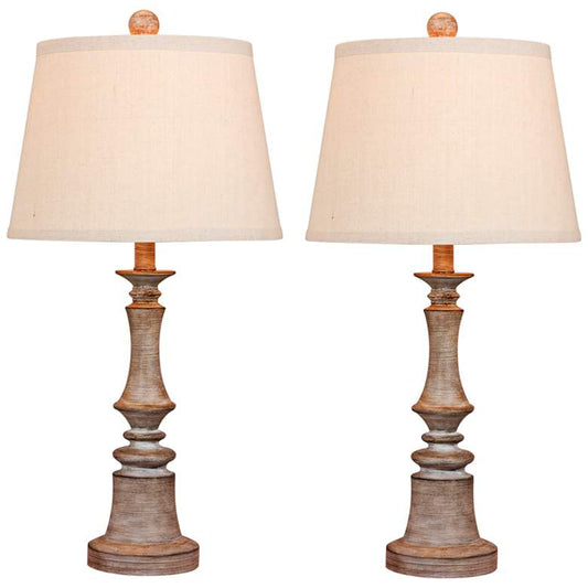 Enrico Cottage Weathered Gray Table Lamp Set of 2