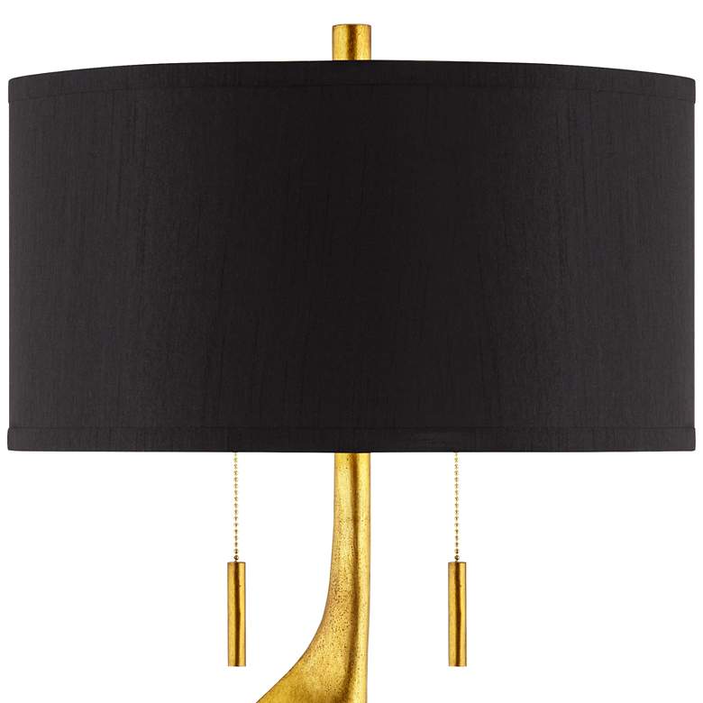 Euro Athena Gold Leaf Table Lamp with Black Shade