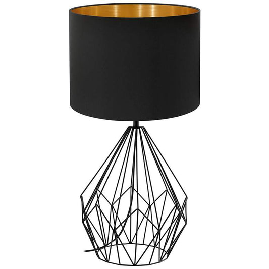 Portable Lamps 1-Light Table Lamp - Matte Black - Black and Gold